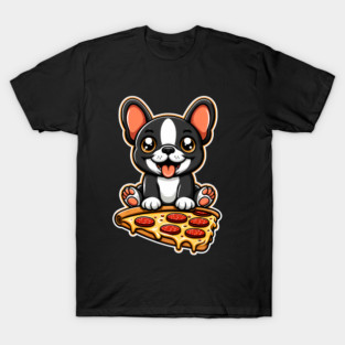 Cute French Bulldog with Pizza T-Shirt
