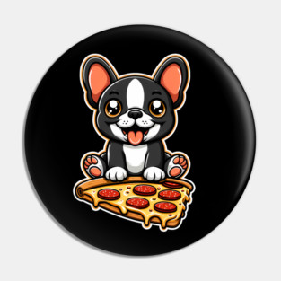 Cute French Bulldog with Pizza Pin