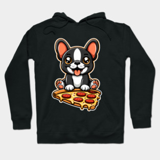 Cute French Bulldog with Pizza Hoodie