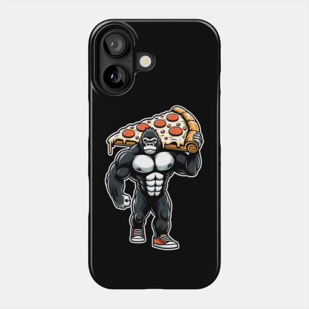 Gorilla with Pizza, Workout Phone Case by logiamerch