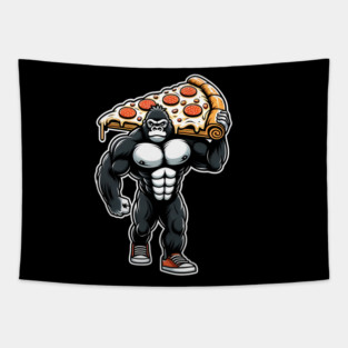 Gorilla with Pizza, Workout Tapestry