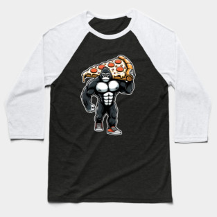 Gorilla with Pizza, Workout Baseball T-Shirt