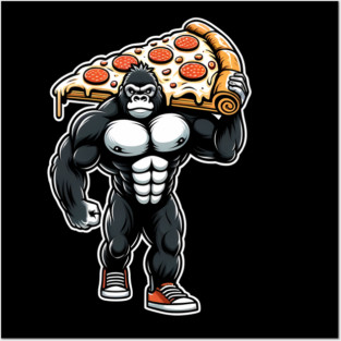 Gorilla with Pizza, Workout Posters and Art