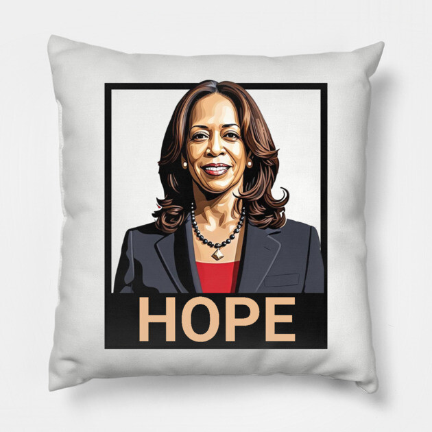 Kamala Harris, Hope Poster Pillow by UrbanLifeApparel