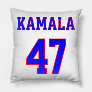 Kamala 47  - Blue and Red Pillow