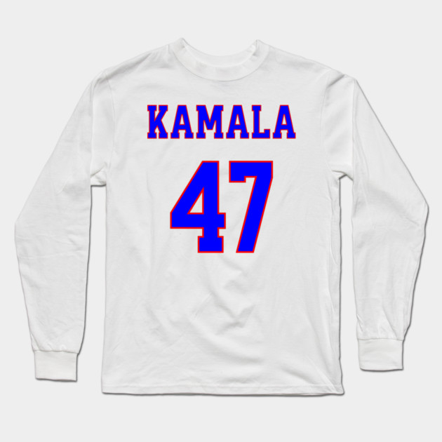 Kamala 47  - Blue and Red Long Sleeve T-Shirt by UrbanLifeApparel