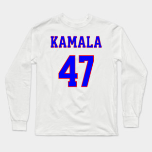 Kamala 47  - Blue and Red Long Sleeve T-Shirt