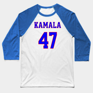Kamala 47  - Blue and Red Baseball T-Shirt