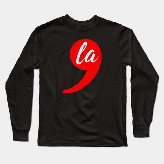 Comma-La - Kamala for President Red Comma Long Sleeve T-Shirt by UrbanLifeApparel
