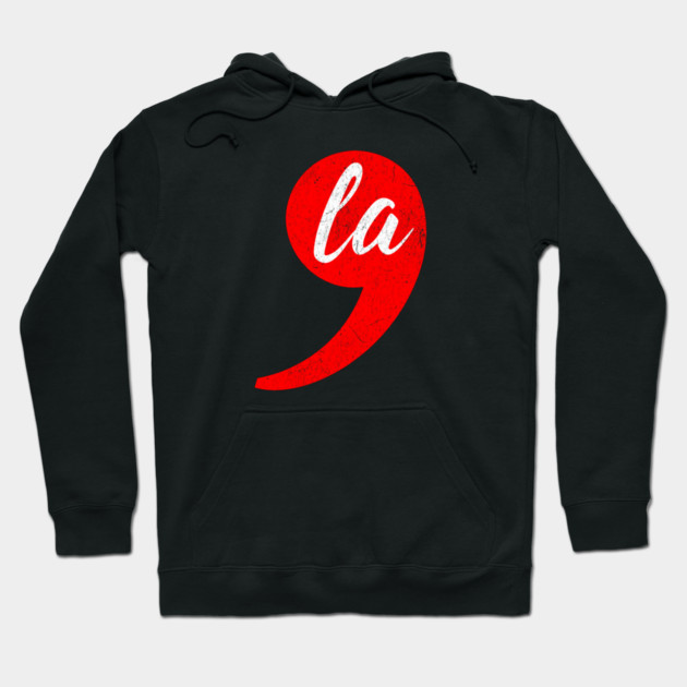 Comma-La - Kamala for President Red Comma Hoodie by UrbanLifeApparel