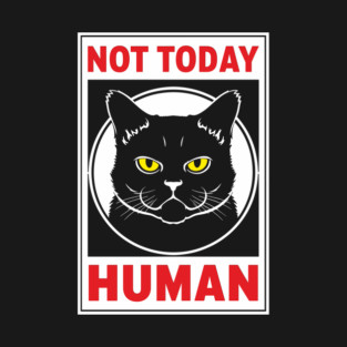Not Today Human Sassy Cat Attitude T-Shirt