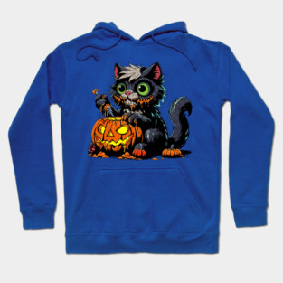 Halloween Pumpkin Carving Cat Hoodie