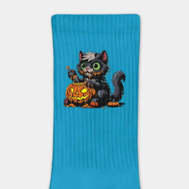 Halloween Pumpkin Carving Cat by H. R. Sinclair