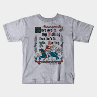 They See Me Rollin - Vintage English Medieval Manuscript v.II Kids T-Shirt