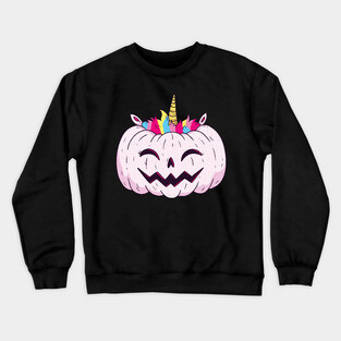 halloween UNICORN PUMPKIN funny Crewneck Sweatshirt