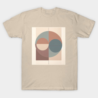 Trendy Geometrics Patterns: Modern Minimalist Geometric Art - Circles Illustration, Muted Elegance: Geometric Art, Trendy Art.Trendy Art Gift. T-Shirt