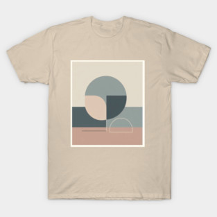 Trendy Geometrics Patterns: Modern Minimalist Geometric Art - Circles Illustration, Muted Elegance: Geometric Art, Trendy Art.Trendy Art Gift. T-Shirt
