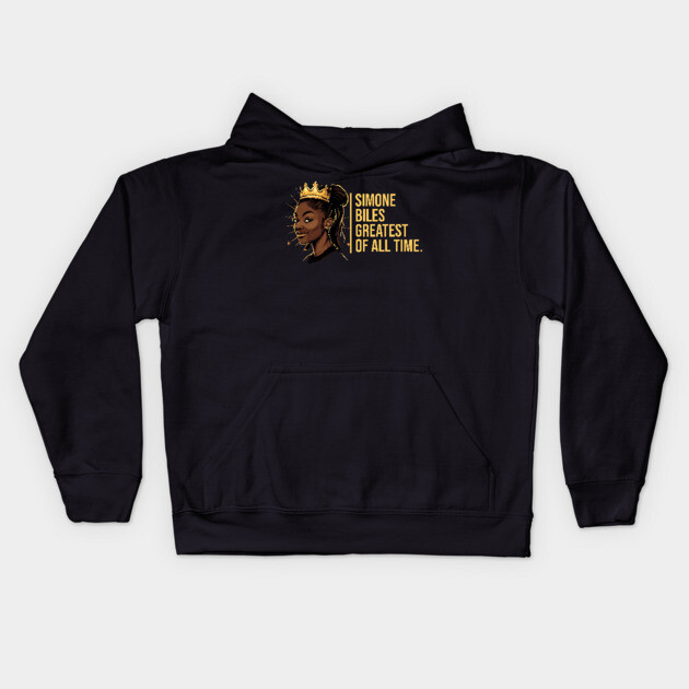 Simone Biles, The Greatest of All Time Kids Hoodie by UrbanLifeApparel