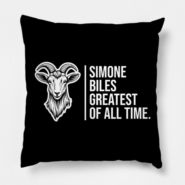 Simone Biles, The GOAT, The Greatest of All Time Pillow by UrbanLifeApparel