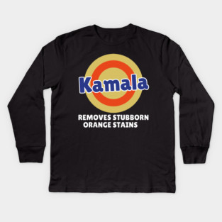 Kamala Removes Stubborn Orange Stains, Kamala Harris 2024 Kids Long Sleeve T-Shirt