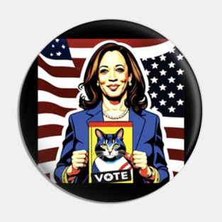 Kamala Harris Vote Childless Cat Ladies Ladies Pin