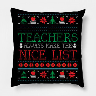 Funny Christmas Teacher Ugly Christmas Xmas Pillow