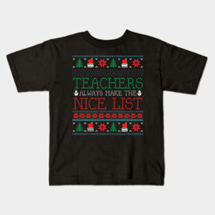 Funny Christmas Teacher Ugly Christmas Xmas Kids T-Shirt