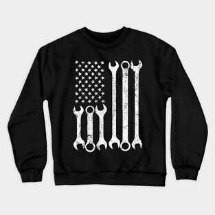 Mechanic USA Flag Crewneck Sweatshirt