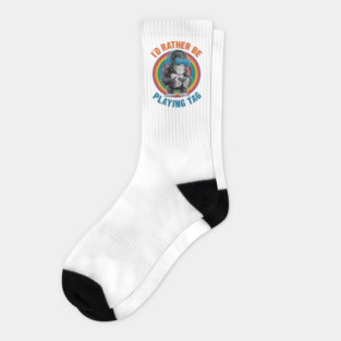 I'd Rather Be Playing Tag Gorilla Monke Tag Gorilla VR Gamer Gift For Men Women Socks