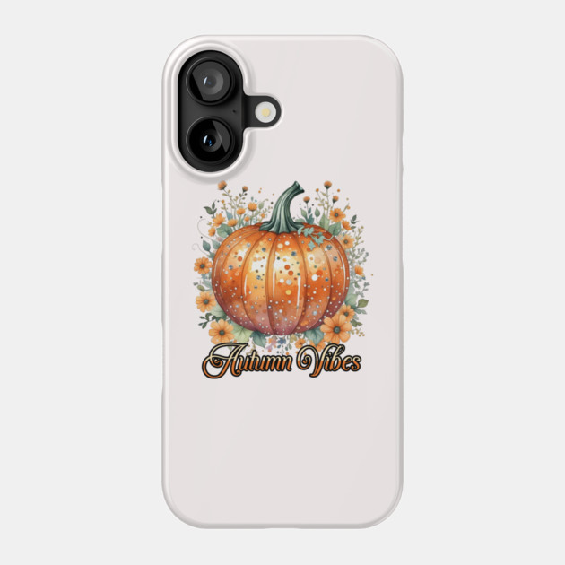 Watercolor Pumpkin Autumn Vibes Phone Case by HolidayBug