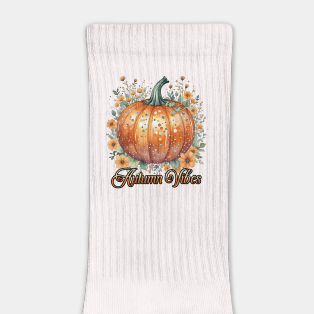 Watercolor Pumpkin Autumn Vibes by HolidayBug