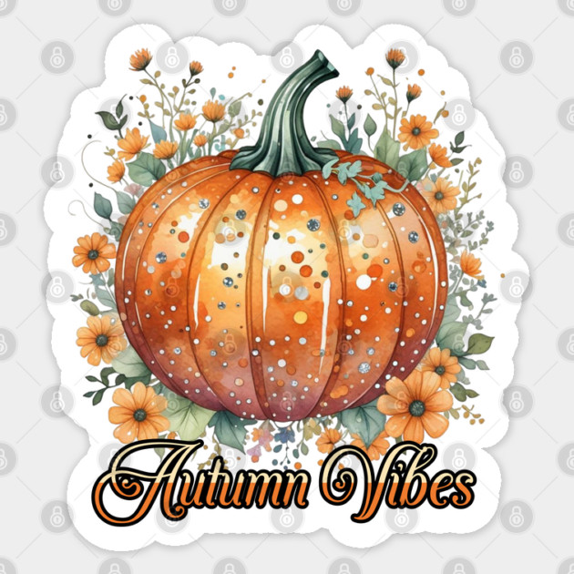 Watercolor Pumpkin Autumn Vibes Sticker by HolidayBug