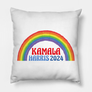Kamala Harris Rainbow Pillow