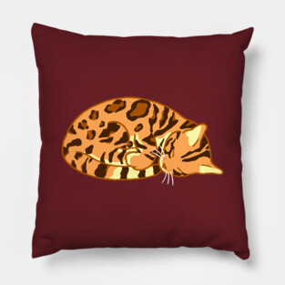 Sleeping Bengal Pillow