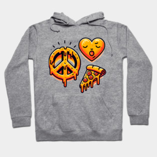 Peace, Pizza, Love Hoodie
