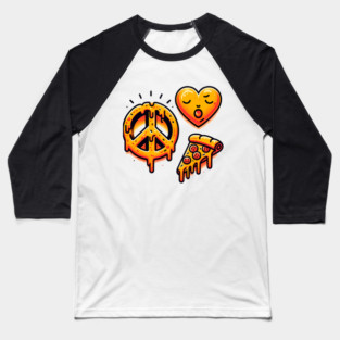 Peace, Pizza, Love Baseball T-Shirt