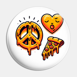 Peace, Pizza, Love Pin