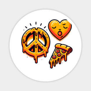 Peace, Pizza, Love Magnet