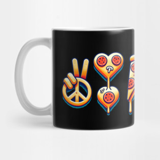 Peace, Pizza, Love Mug