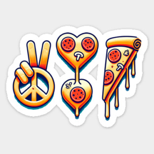 Peace, Pizza, Love Sticker