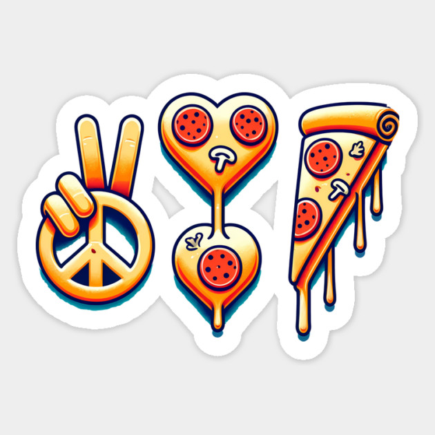 Peace, Pizza, Love Sticker by logiamerch