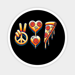 Peace, Pizza, Love Magnet