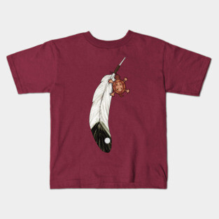 Native Turtle Feather Kids T-Shirt