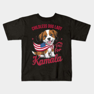 CHILDLESS DOG LADY FOR KAMALA HARRIS Kids T-Shirt