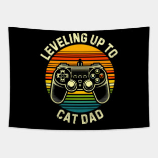 Leveling Up to Cat Dad Tapestry
