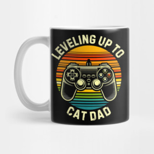 Leveling Up to Cat Dad Mug