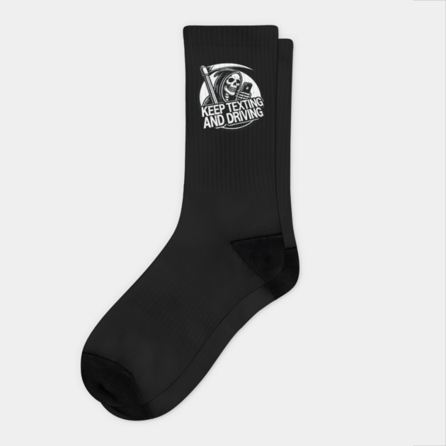 Angel of Death Halloween Death Keep Texting and Driving Socks by belownormal