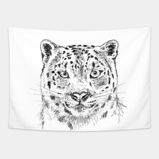 Snow Leopard Print Tapestry