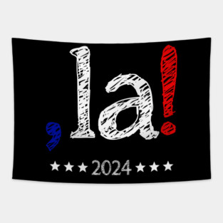 Comma La Cat Lady Kamala Harris Tapestry