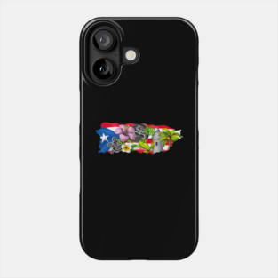 Puerto Rico Boricua Map Phone Case